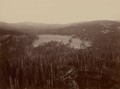 Dams and Lake, Nevada County, Distant View by Carleton E. Watkins